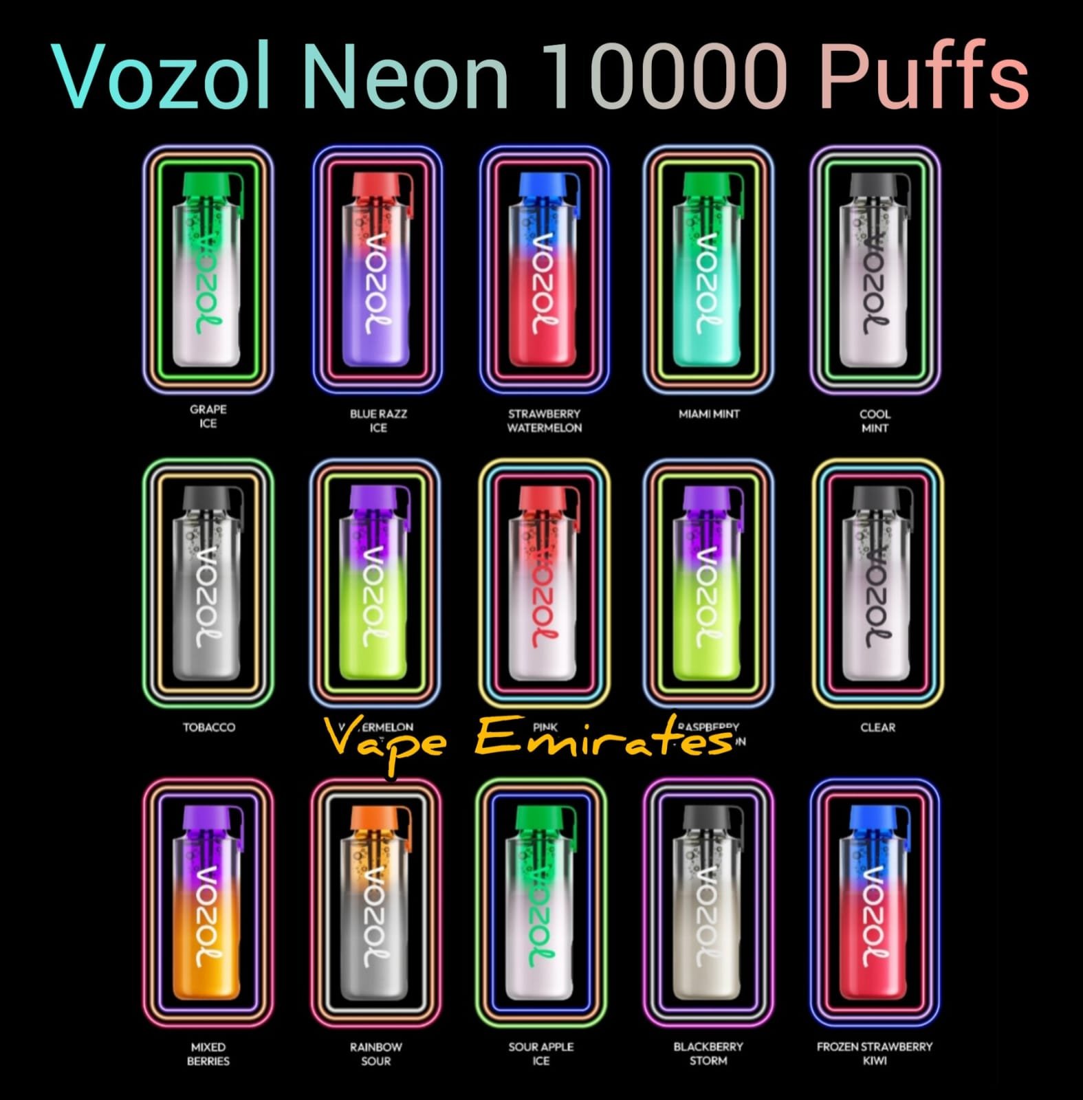 elfbar elfa master akku Vozol Neon Sour Apple Ice 20MG 10000 Puffs