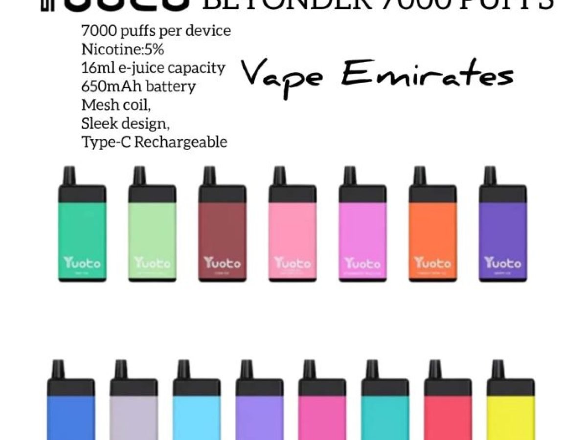 Yuoto Beyonder 7000 Puffs,16ml/650 mAh Type-C rechargeable.