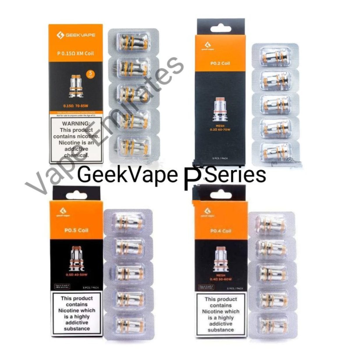 GeekVape P Series coil, P0.15 XM/P0.2 Mesh/P0.4 Mesh/P0.5,
