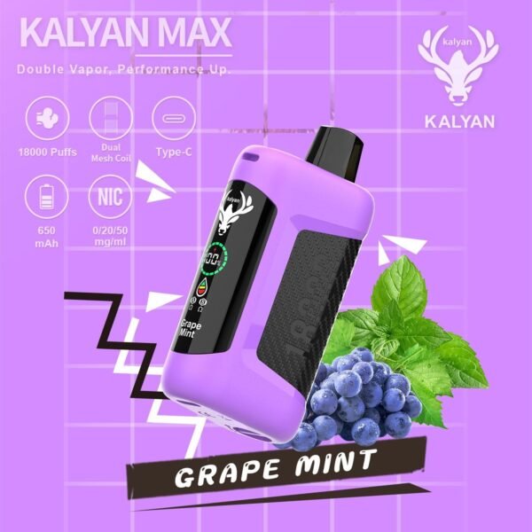 Kalyan Max 18000 Puffs Grape Mint