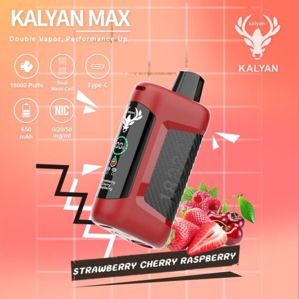 Kalyan Max 18000 Puffs Strawberry Cherry Raspberry