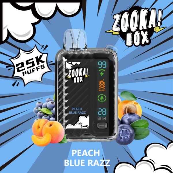 Zooka Box 25000 Puffs peach blue razz