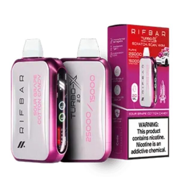 RIFBAR Turbo X 25000 Puffs sour grape cotton candy