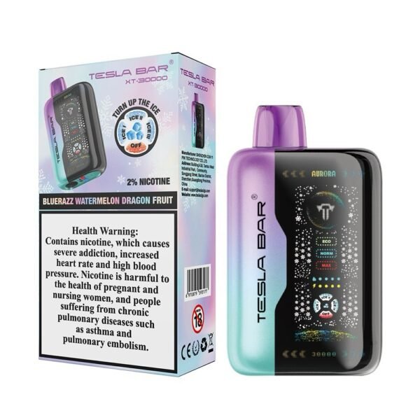 Tesla Bar XT30000 Disposable Vape blue razz watermelon
