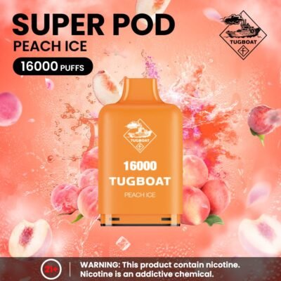 Tugboat Super 16000 Puffs Pod Mod peach ice