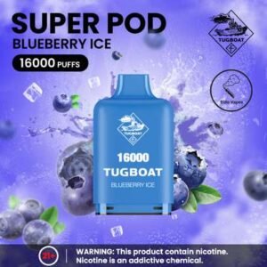 Tugboat Super 16000 Puffs Pod Mod blueberry ice