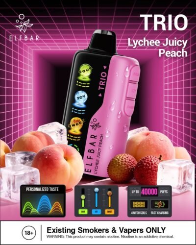 Elf Bar Trio 40k Puffs Lychee Juicy Peach Elf Bar Trio 40k Puffs lychee juicy peach