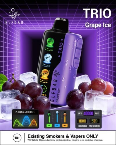 Elf Bar Trio 40k Puffs grape ice Elf Bar Trio 40k Puffs grape ice