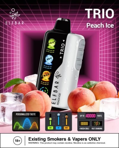 Elf Bar Trio 40k Puffs peach ice Elf Bar Trio 40k Puffs peach ice