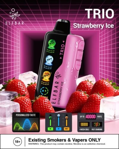 Elf Bar Trio 40k Puffs strawberry ice Elf Bar Trio 40k Puffs strawberry ice
